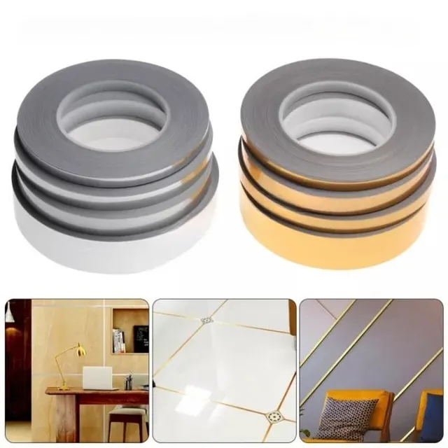 Luxury self-adhesive tape in metallic colours for joints between Gustavo tiles