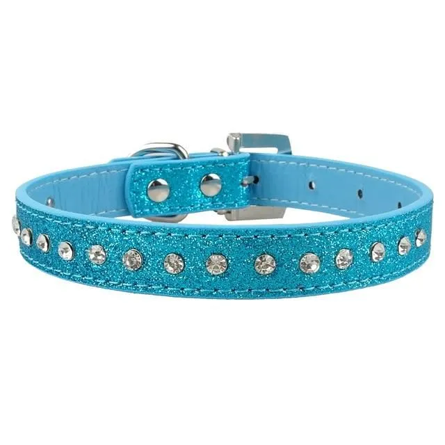 Leather collar for dogs and cats