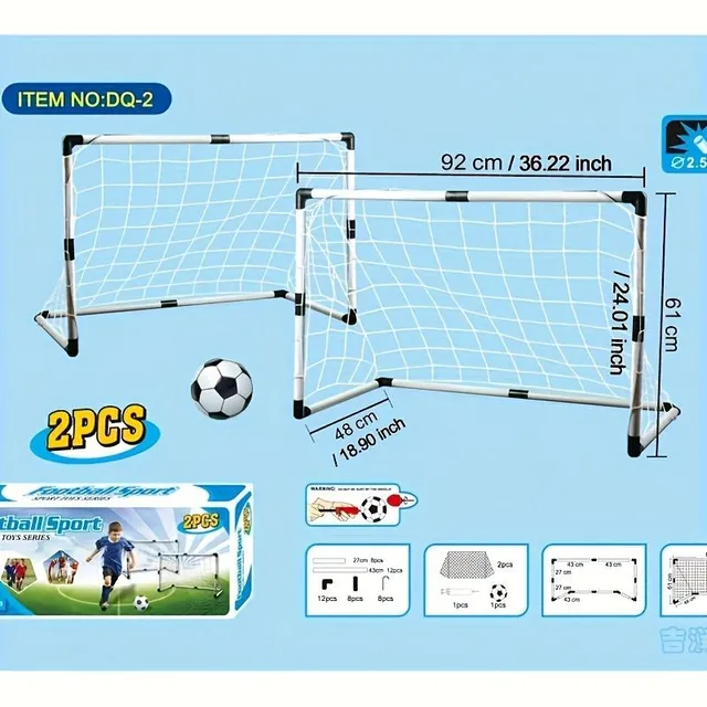 Sada 2 Ks, Plastová Venkovní Fotbalová Brána Na Dvorek, Jednoduchá Montáž, Plážová Venkovní Vnitřní Interaktivní Fotbalová Hra, Praktické Úložiště