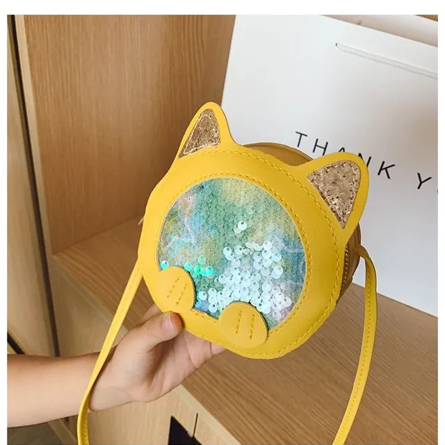 Mini sac à bandoulière pour fille décoré de paillettes et d'oreilles