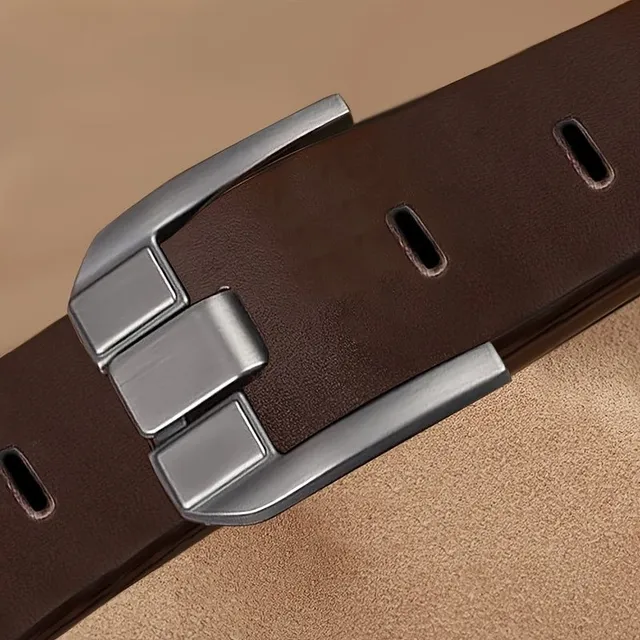 Belt made of genuine beef leather with needle and retro casual design for men