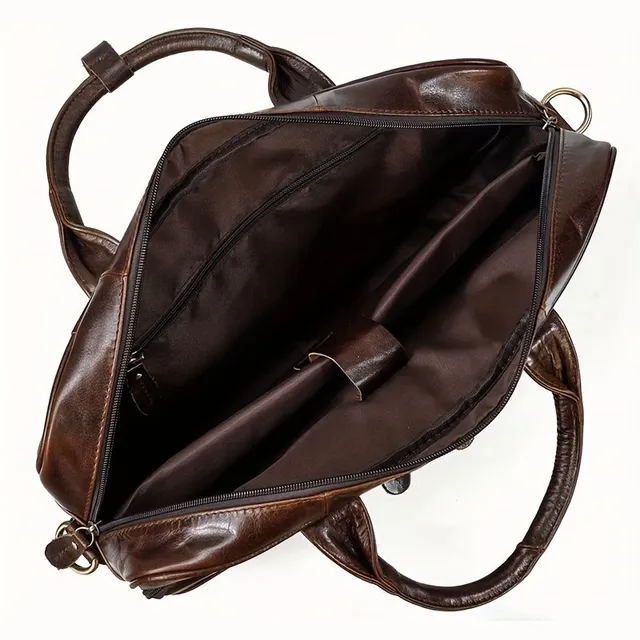 Men's briefcase Z Right Beef Leather, Business Bag On Notebook, Work Bag Over Shoulder