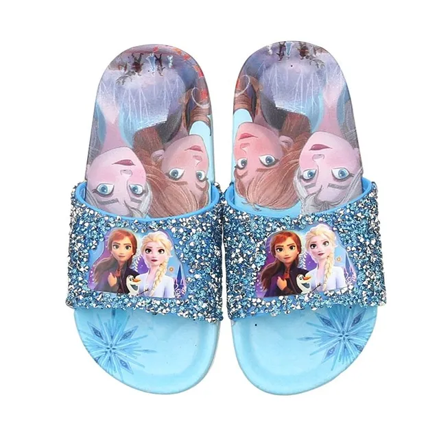 Girl slippers printed by princesses from the Ice Kingdom