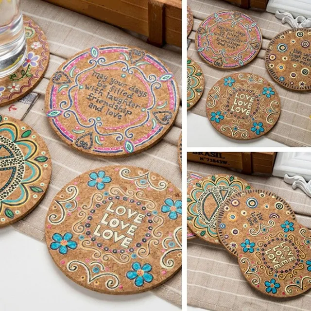 Cork Coasters hippie 4 szt.