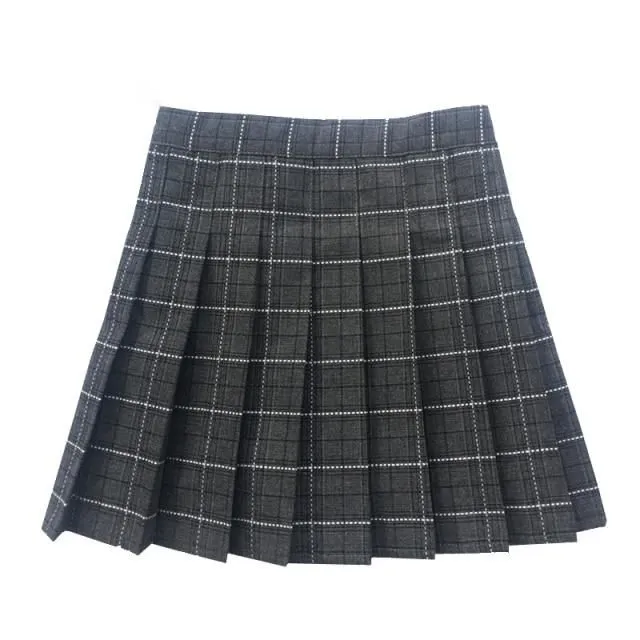 Girls' plaid plaid skirt