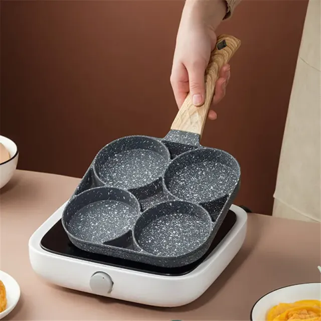 Stainless steel pan for 4 eggs with non-sticky surface