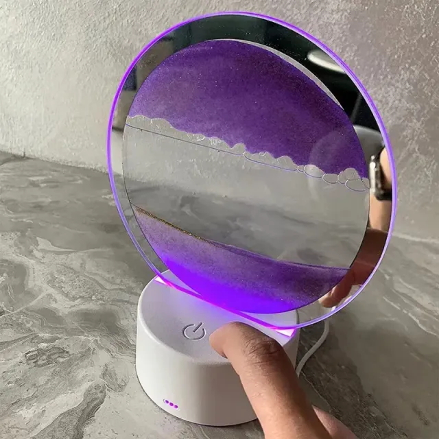 Ruchomy obraz 3D z piasku z podświetleniem LED - Lampka nocna w 16 kolorach