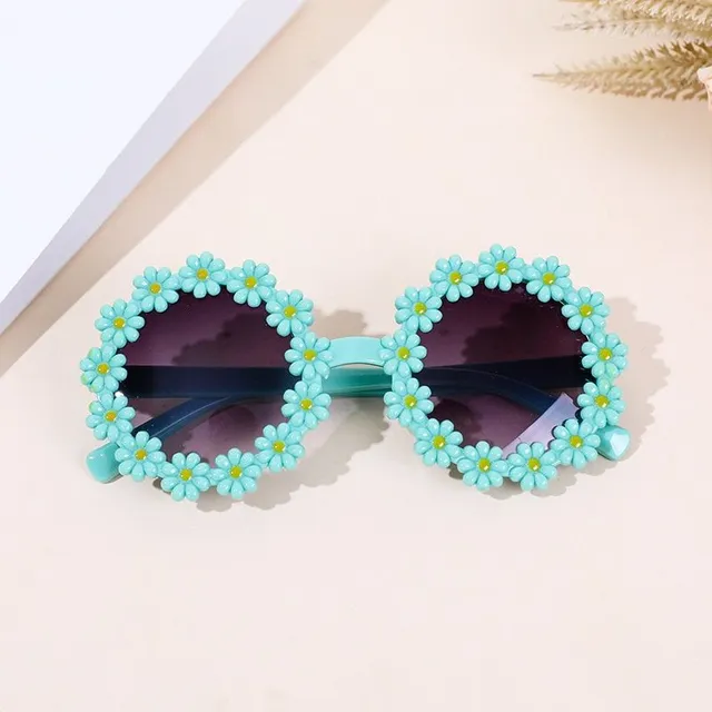 Luxury girls round sunglasses with small flowers - various colours Soechate