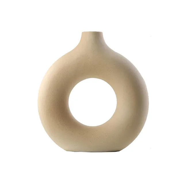 Creative ceramic vase in the shape of a doughnut - Round Hollow Florist