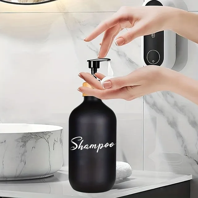 Black dispensers for shower gel, shampoo and conditioner