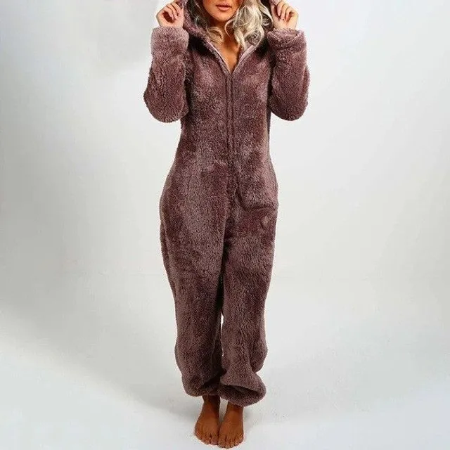 Fleece Plush Alvásruha Őszi Téli Női Hosszú Lepel Sweatshirt NIGHTWEAR Pajamas One Piece Velvet Meleg Alvásruha Jumpsuit