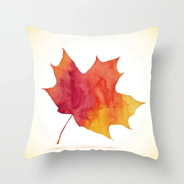 Pillow coating with motive of red maple leaf for decoration of office and home car