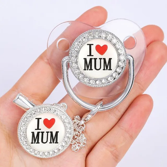 Modern stylish classic pacifier with beautiful motif and modern Kamil clip