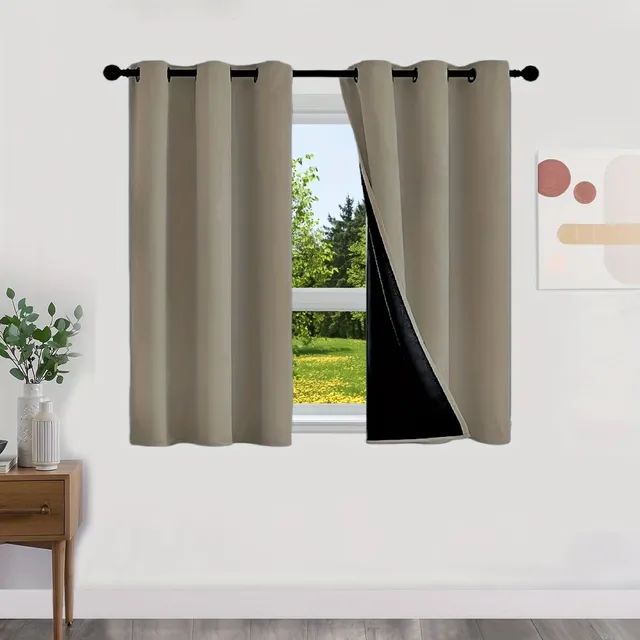 Blackout curtains with no pattern with thermal lining - Energy saving, privacy and style for living room, bedroom, kitchen and bathroom