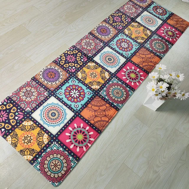 Marokański dywan etno na podłogę | Antypoślizgowa nowoczesna mata kuchenna