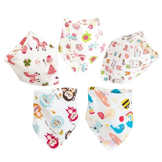 Soft cotton baby bib 5 pcs