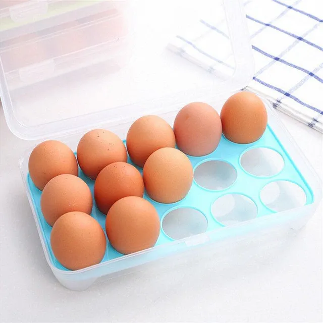 Plastic box for 15 eggs