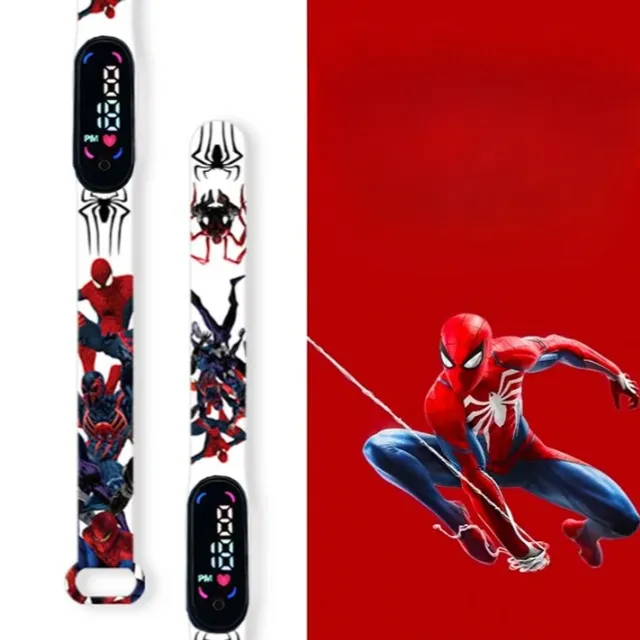 Stylové dětské digitální hodinky s krokoměrem a motivy oblíbeného Spider-man