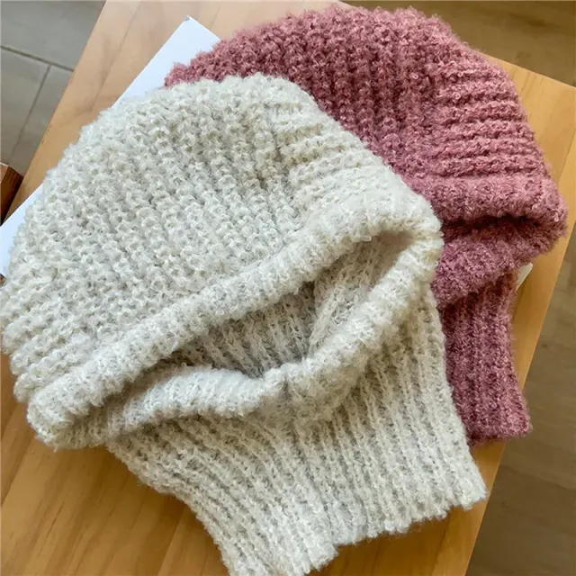 Mască de schi tricotată, caldă, monocromatică - mai multe culori
