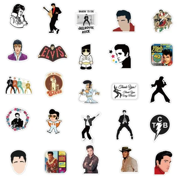 Set de stickere cu Elvis 10 / 30 / 50 buc