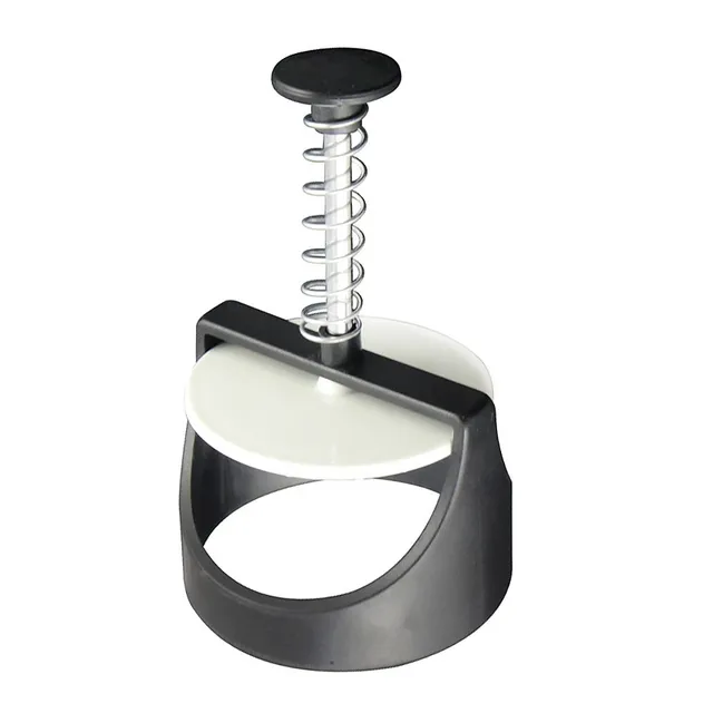 Kitchen handy burger press made of stainless steel