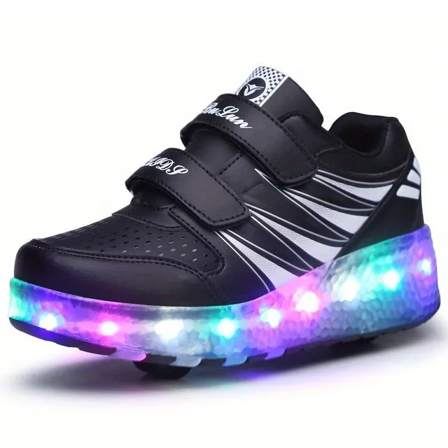 Papuci cu rotile LED 2 în 1 pentru copii: Role stilizate în pantofi - Distracție pe rotile