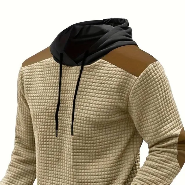 Sweat à capuche en waffle pour homme avec graphique - streetwear pour l'hiver et l'automne