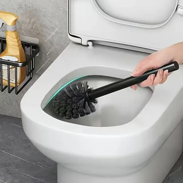 1pc Box On Toilet Brush And Holder, Wall Solid Toilet Brush, Head of Toilet Brush With Silicone Brush, Toilet Brush With Long Handle, Multifunctional Brush For Household, Bathroom Tools, To Be Your Bathroom Clean And Hygi