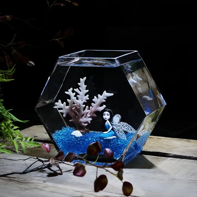 Creative Hexagonal Glass Fish Tank Fish Tank Vase Table Fish Tank Transparent Small Fish Tank