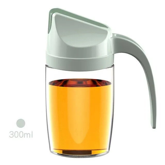 Oil / sauce / syrup / vinegar dispenser Leak-proof glass bottle with automatic lid opening