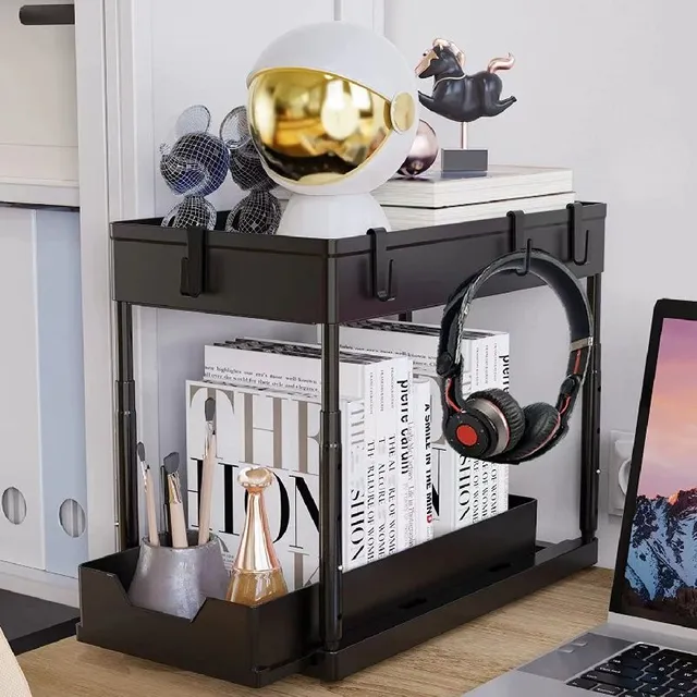 Multifunctional sliding organizer under the sink - Effective storage space under the locker and drawer basket for kitchen and bathroom