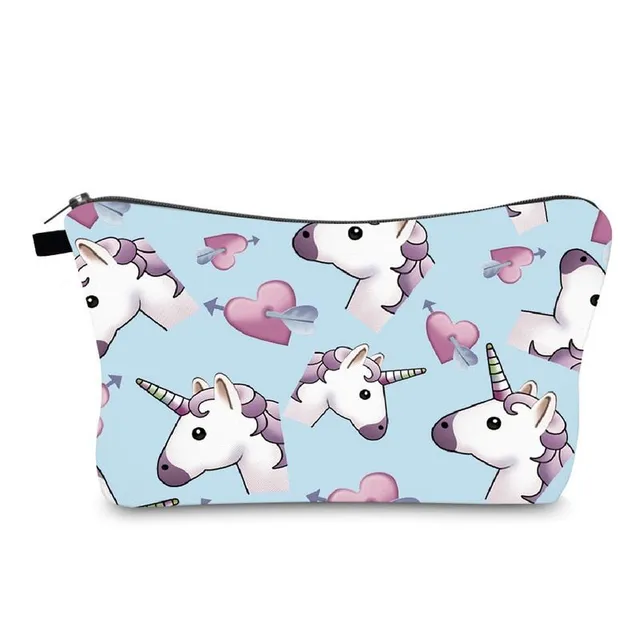 Travel cosmetic bag with cute unicorn