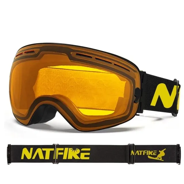 Lunettes de ski avec effet miroir - Lunettes de ski et snowboard avec protection UV400, lunettes de ski compatibles avec le casque anti-buée 17,8 x 9,8 cm