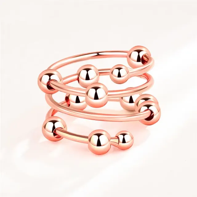 Fashion ring against stress for women with cute rotating design