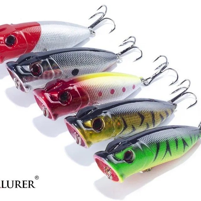 Fishing bait - 5 different colored pieces of Wobler