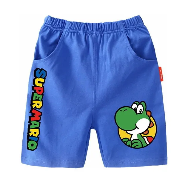 Trendy children's shorts printed with the popular animated film Super Mario