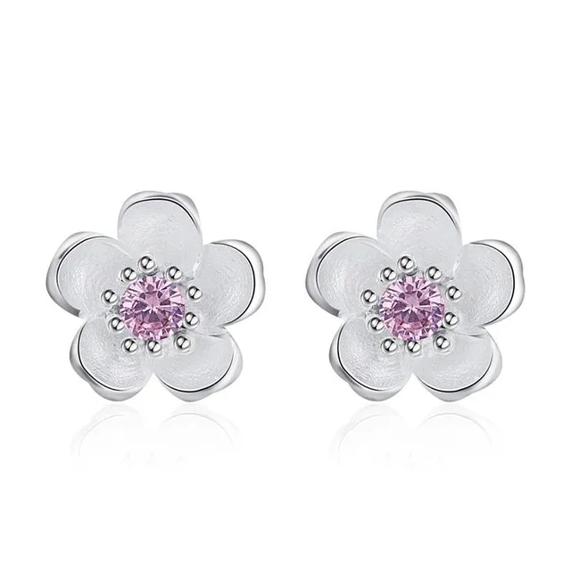 Women's stone flower earrings