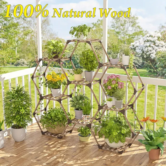 1ks Dřevěná podpěra pro rostliny | Vnitřní i venkovní | Květináče | Zahrady, terasy, trávníky a parapety