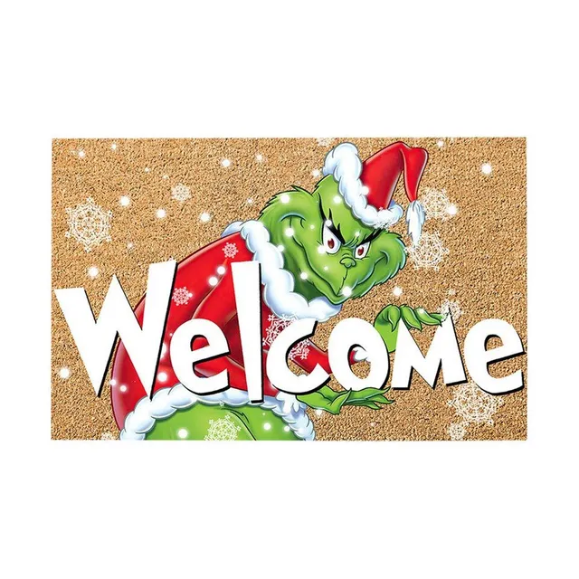 Anti-slip entrance mat with Christmas Grinche print