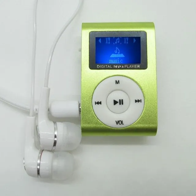 MP3 přehrávač + USB kabel + Micro SD karta - 5 barev