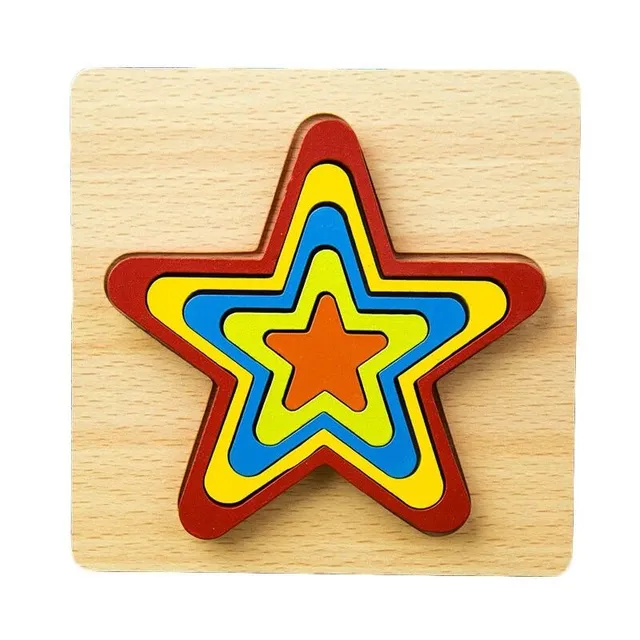 Wooden insert puzzle geometric shapes