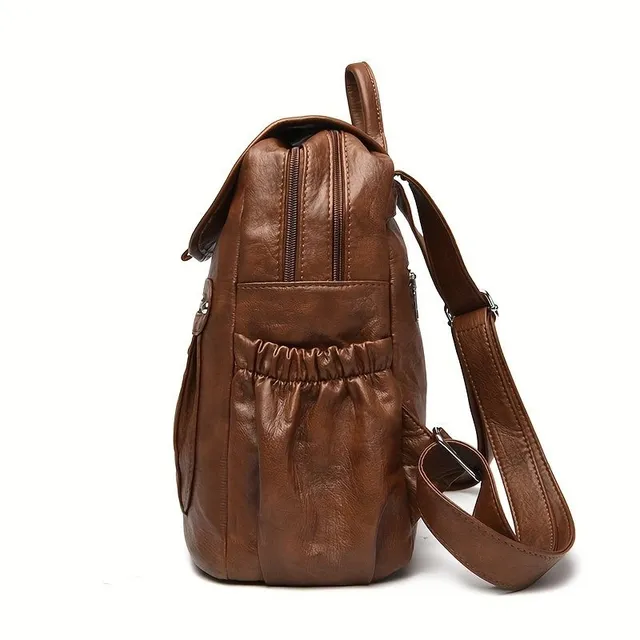 Vintage Lapel Backpack - a practical school backpack with more pockets for travel and work