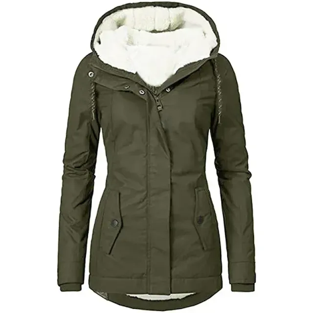 Women's heated park with hoods and pockets