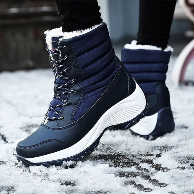 Women's winter high boots with lacing - 3 colours