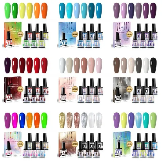 Gel nail polish set - set of popular colours