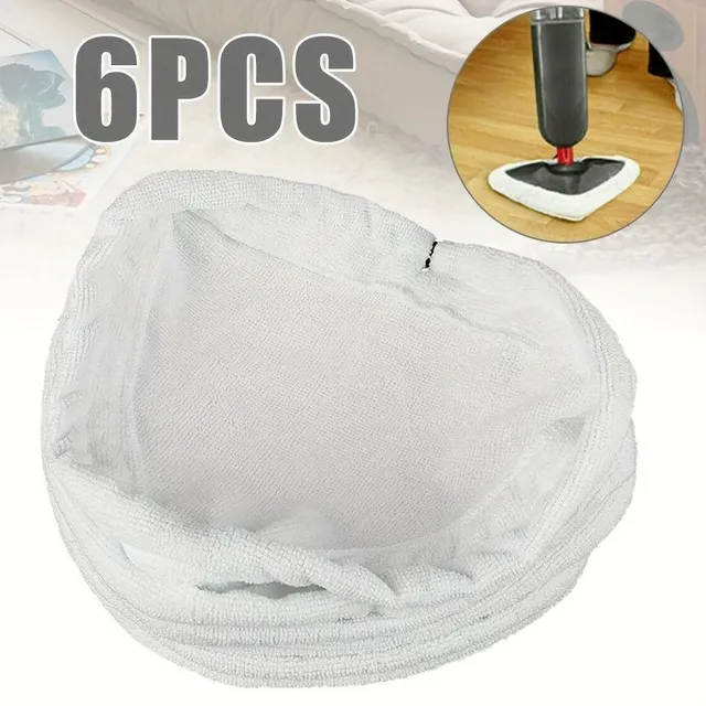 Parní mop Home Clean: 6 opakovaně použitelných čisticích podložek z mikrovlákna