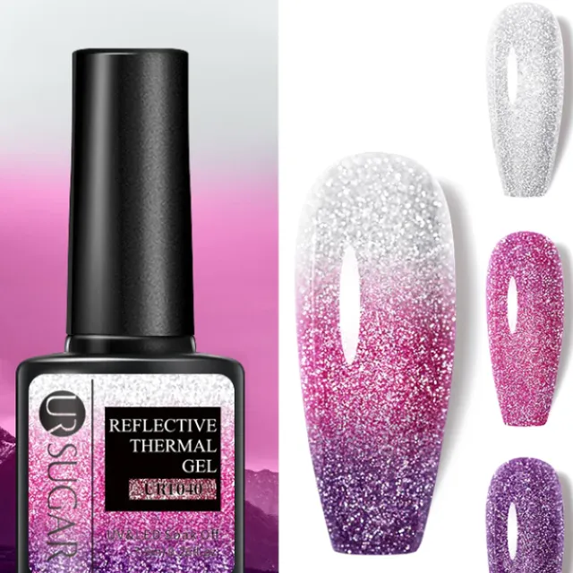 Temperature-responsive glitter gel varnish