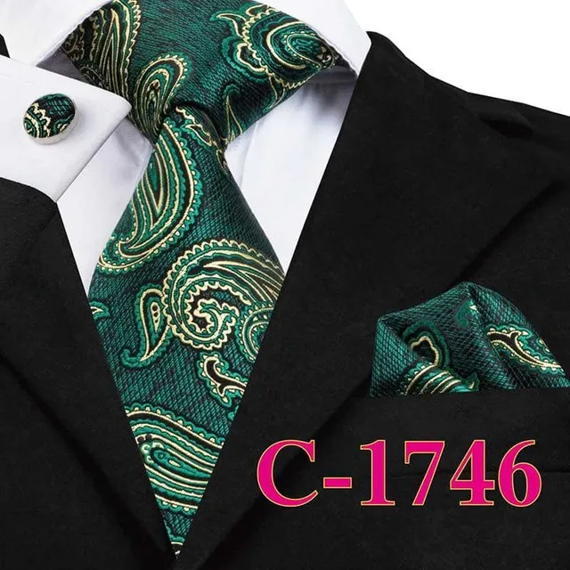 Men's luxury set with pattern | Tie, Handkerchief, Cufflinks