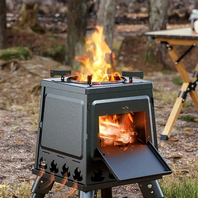 Transferable storage stove for wood - multifunctional outdoor picnic cooker