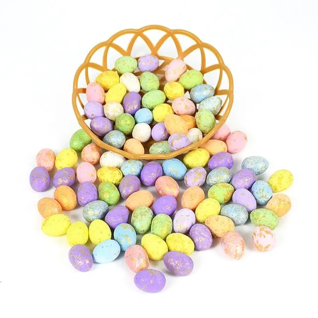Štýlové moderné originálne farebné mini veľkonočné vajíčka v rôznych farbách 50ks Landry